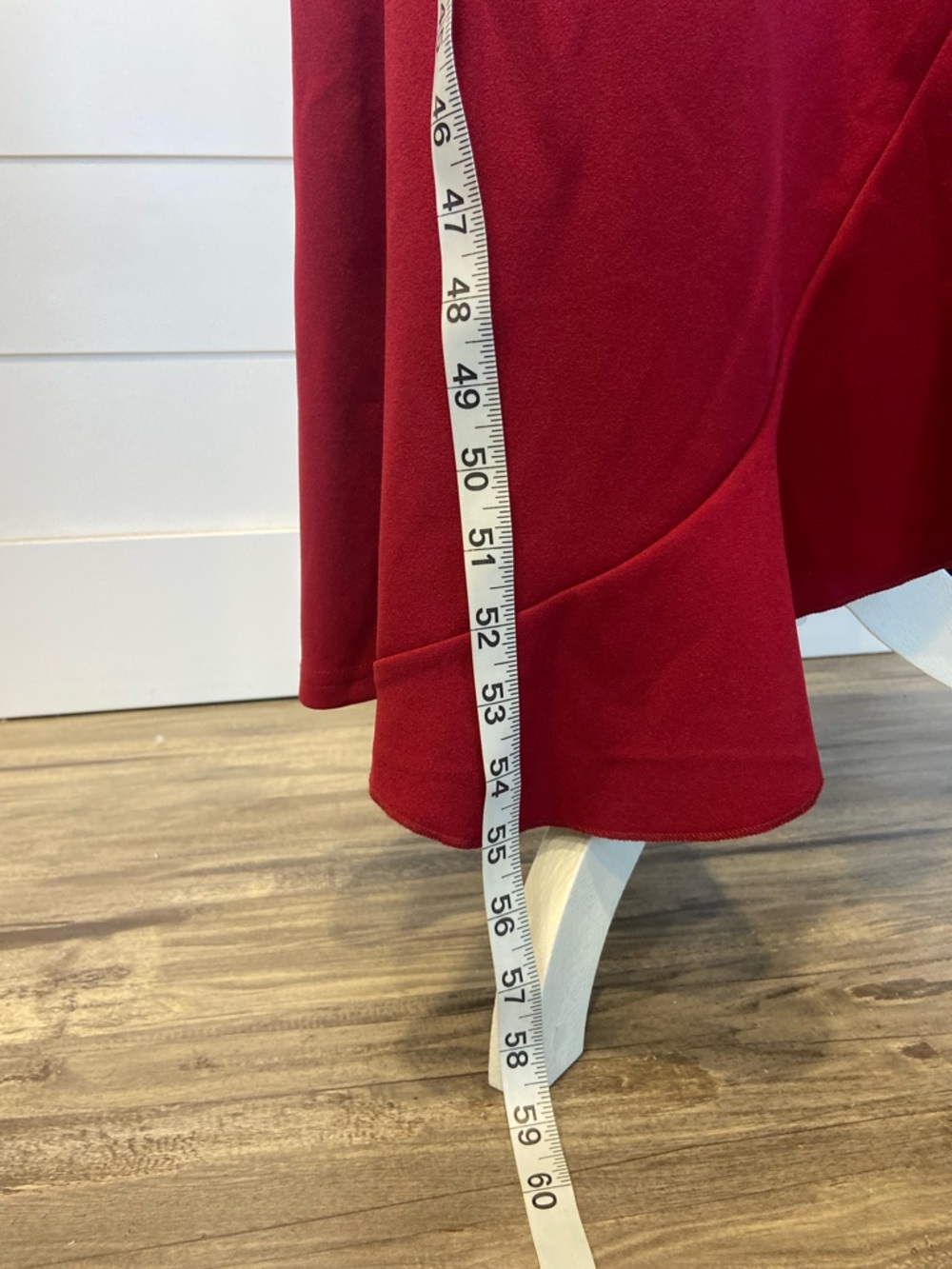 One-Shoulder Red Ruffle Evening Dress - Picture 6 of 8